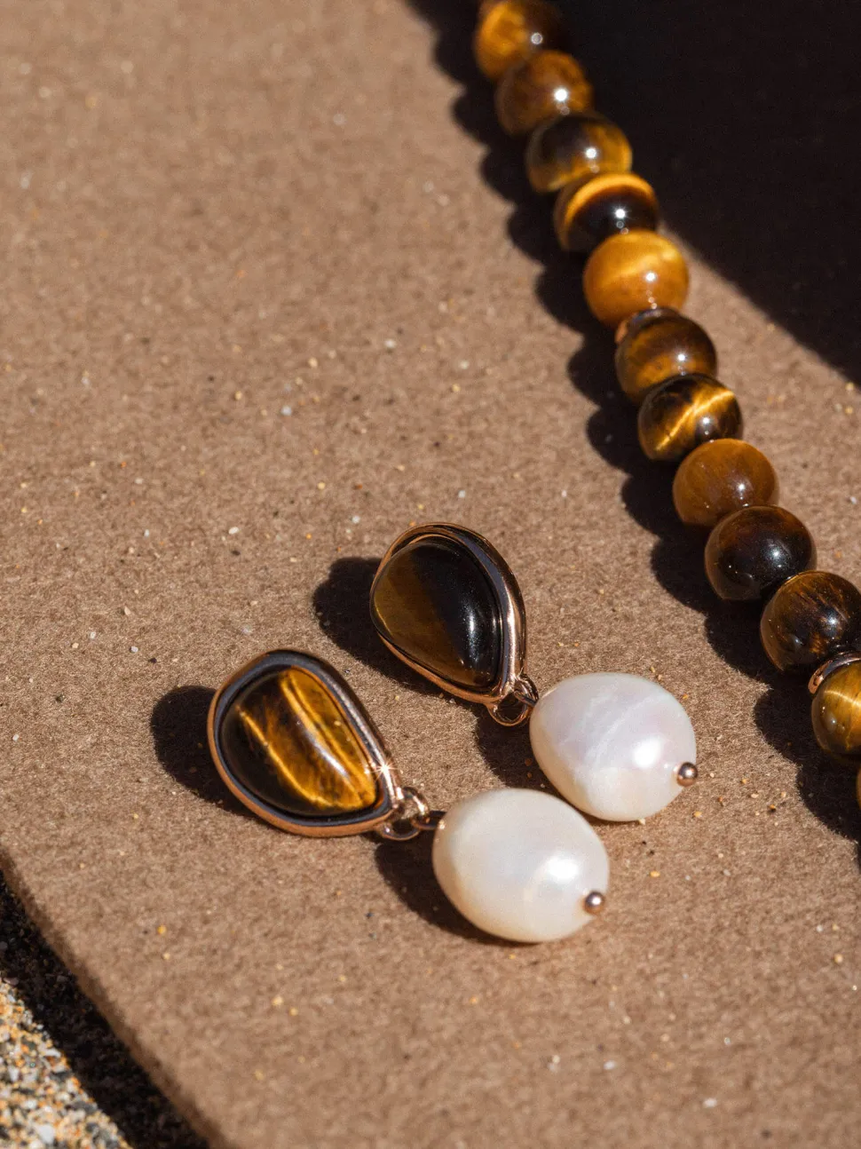 PURELEI Ohrringe<Tiger's Eye Pearl Ohrringe