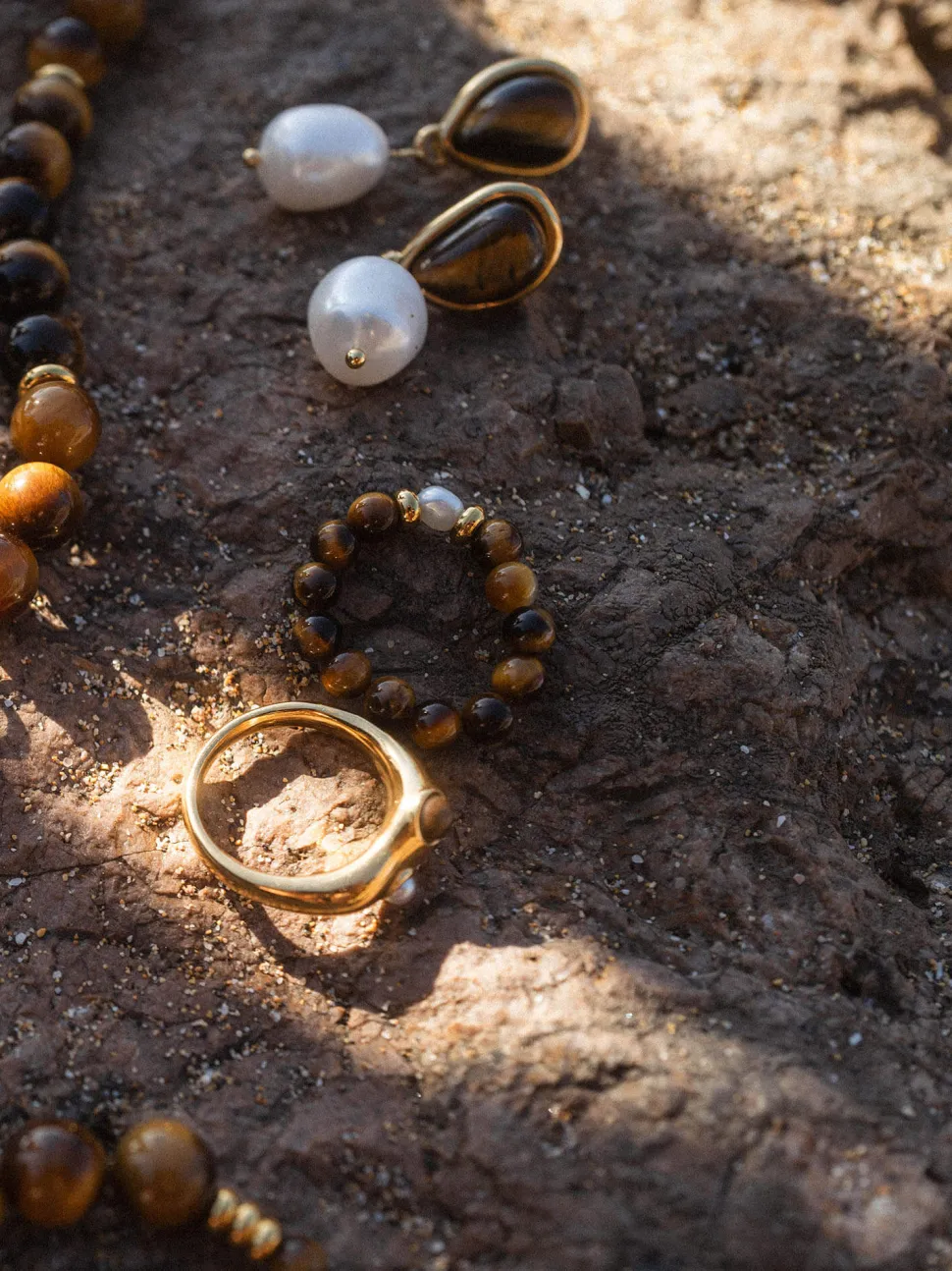 PURELEI Ohrringe<Tiger's Eye Pearl Ohrringe