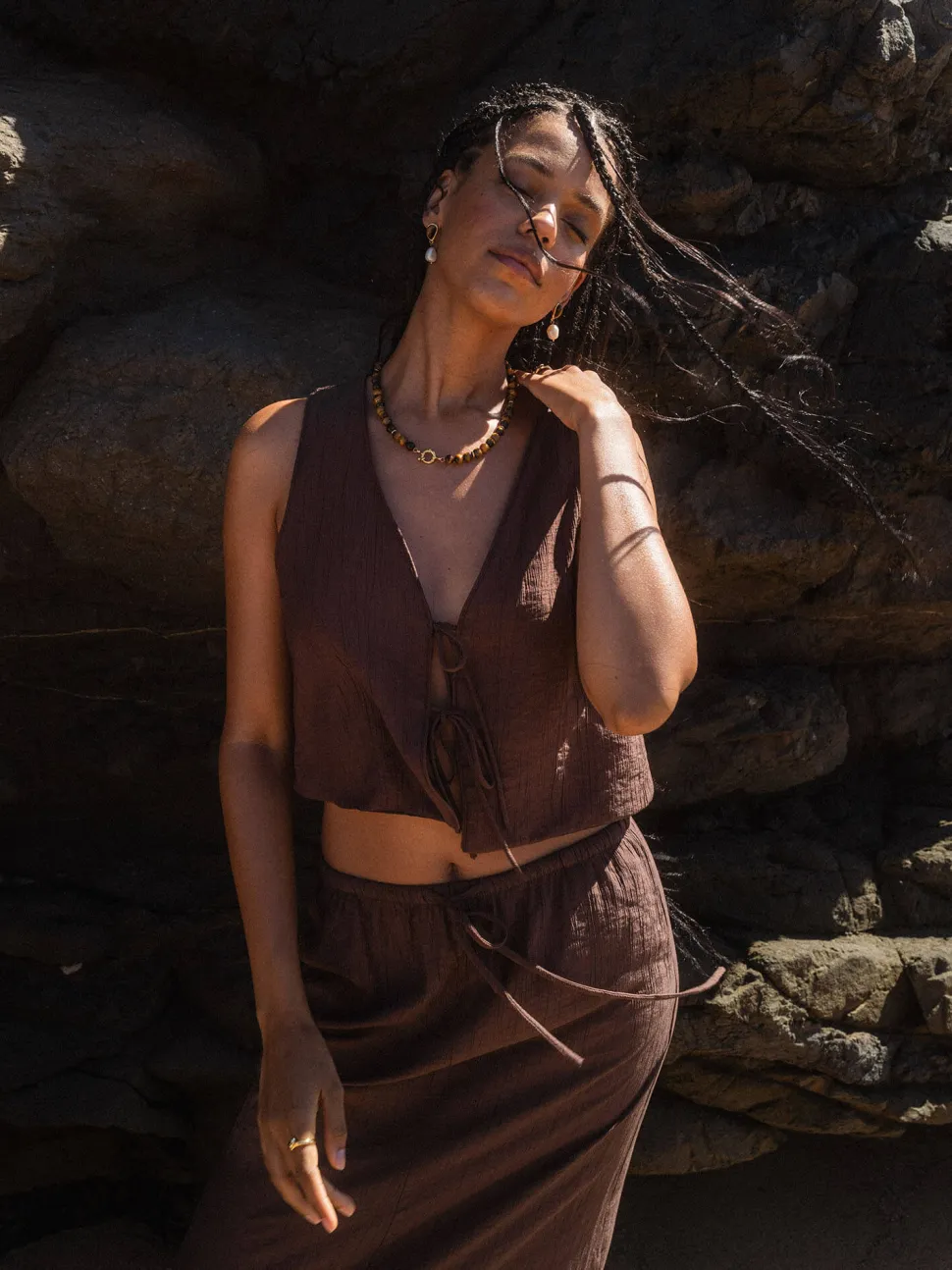 PURELEI Ohrringe<Tiger's Eye Pearl Ohrringe