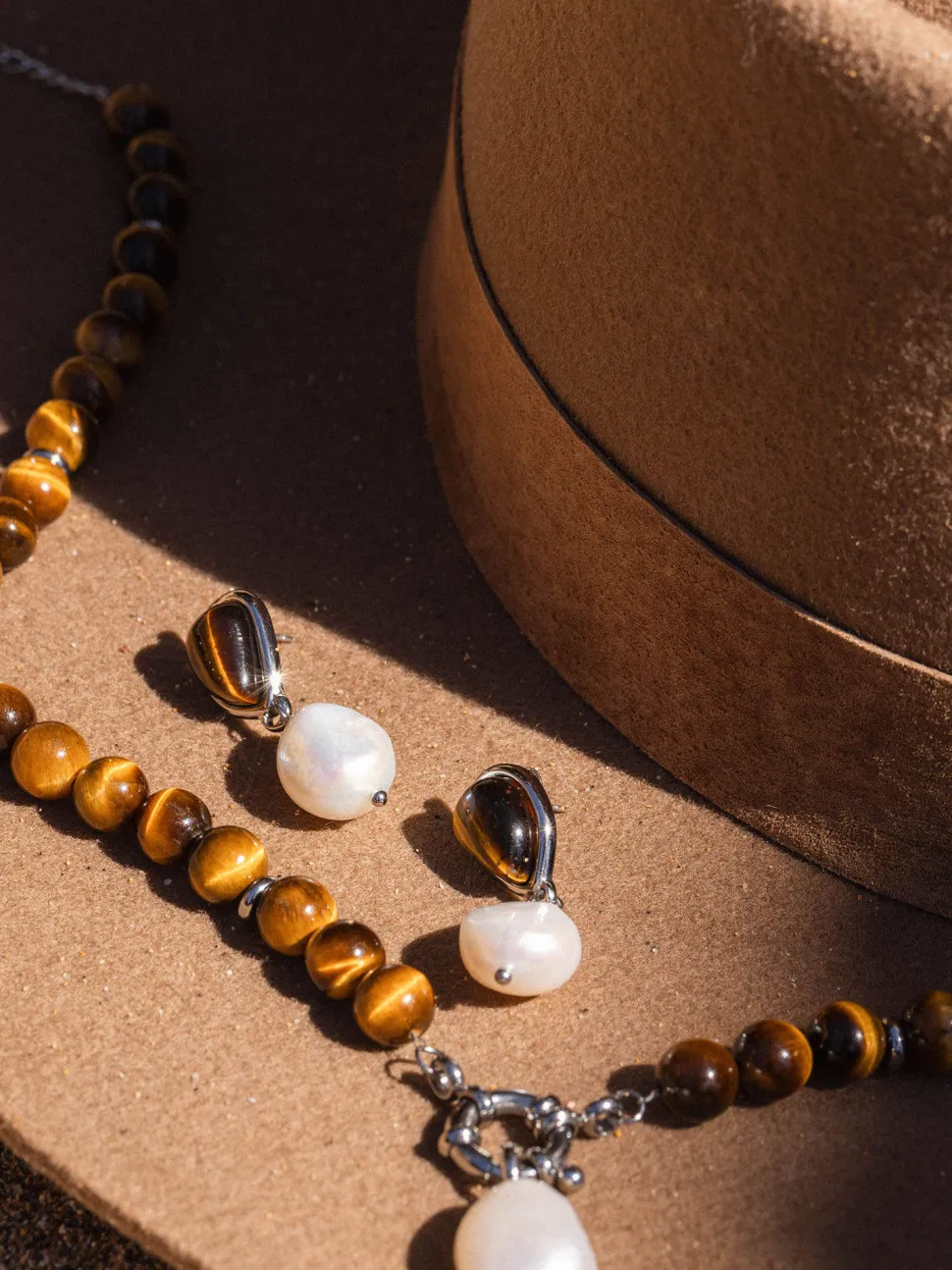 PURELEI Ohrringe<Tiger's Eye Pearl Ohrringe